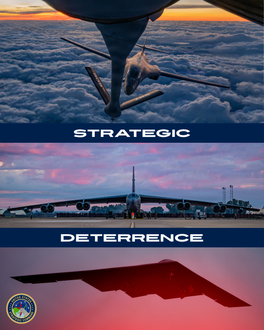 Three bombers support USSTRATCOM's Strategic Deterrence mission.
